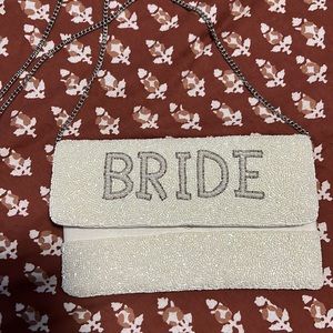 Bridal Purse with silver chain shoulder strap